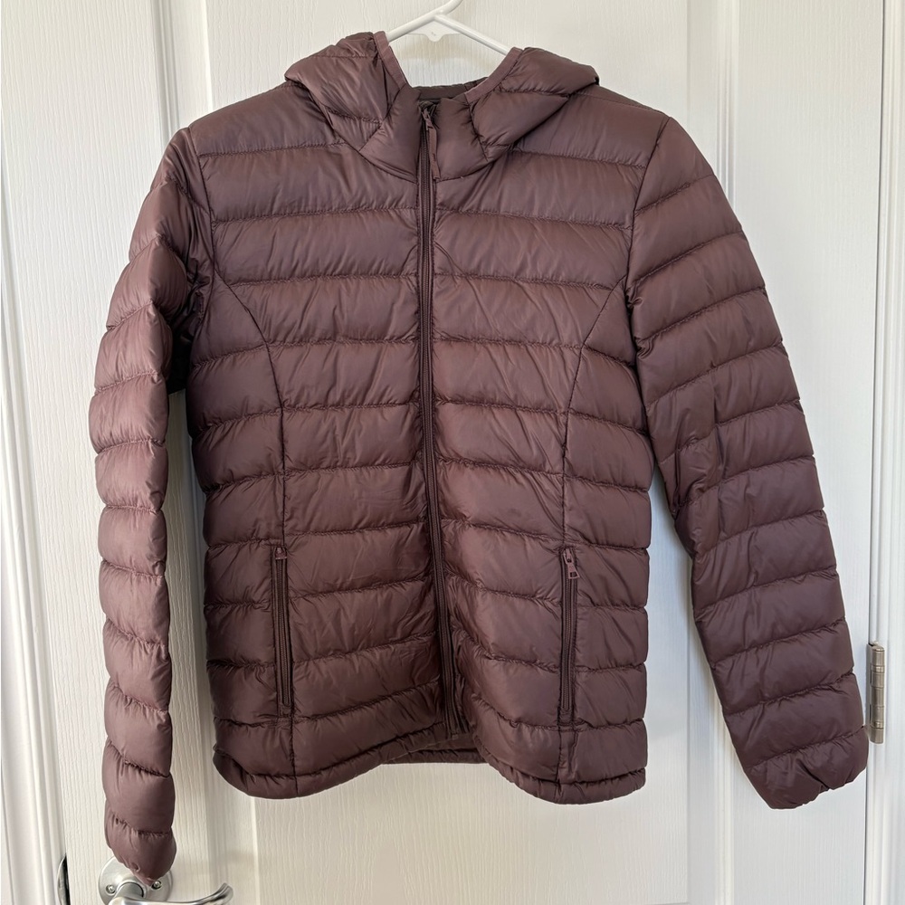 Aritzia Tna Purple Puffer Jacket with Hood